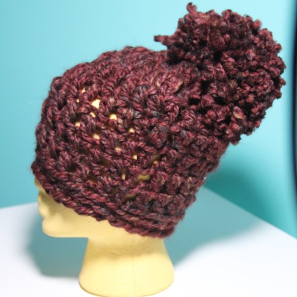 Slouchy Pom Beanie - Handmade - Picture 4 of 8